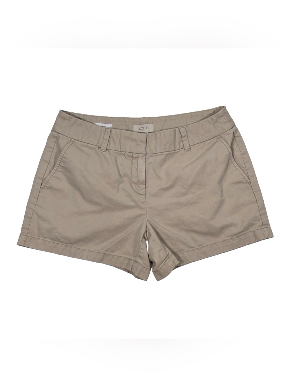 LOFT Khaki Chino Shorts Size 4 Cotton Preppy Summer Casual 4” Inseam